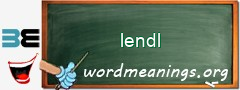 WordMeaning blackboard for lendl